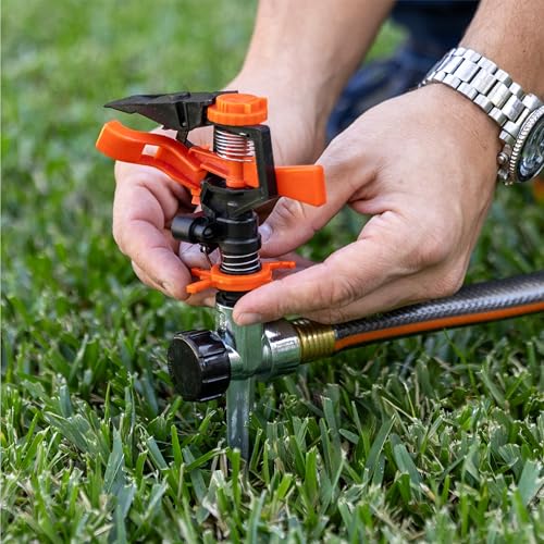Black + Decker® Impulse Sprinkler – Up to 5,027 Sq. Ft. Coverage, Adjustable Spray, Secure Spike Base BXWNBB57395