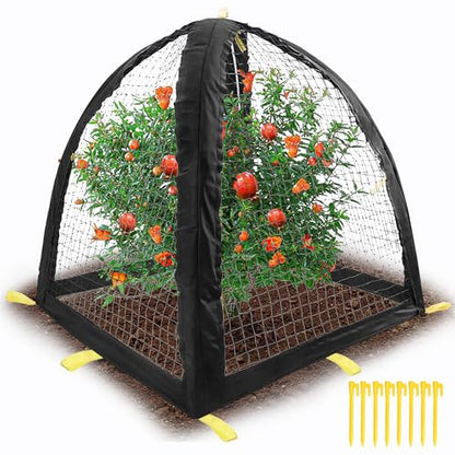 Large Pest Guard Cover-35 x35 x 39 Inch Pest Guard Tent with Stakes-Garden Plants Cloche Tent for Protect Plants Vegetables Fruits Shrubs from Squirrel Bird Eating (L) - color: L