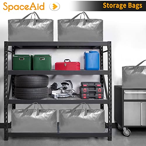 SpaceAid Heavy Duty Moving Bags, Extra Large Storage Totes W/Backpack Straps Strong Handles & Zippers, Alternative to Moving Boxes, Packing & Moving Supplies, Gley (4 Pack) - color: Grey, size: 4 Pack