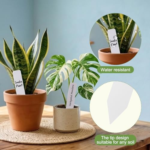 SumDirect Plant Labels,4 Inch 400pcs Waterproof Plastic Plant Name Tags for Garden Labels Markers Seedlings Write Markers Nursery Tree Stake Tags (White) - color: White-400pcs