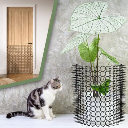 Scat Mat for Cats 16 x 13 Inch, Digging Deterrent for Dog, 8 Pack Cat Spike Deterrent Mats for Indoor/Outdoor, Pet Training Mat to Protect Furniture, Sofa, Plants & Garden - size: 8 Pack