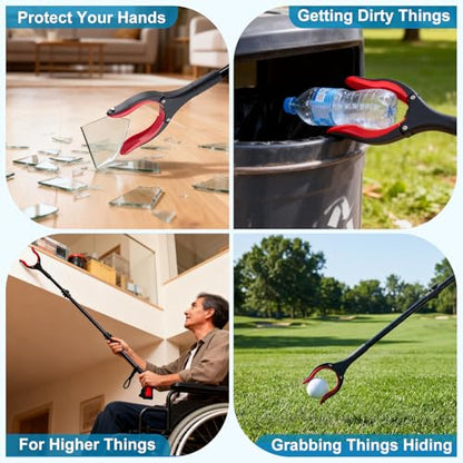 Grabber Tool with 360° Rotating Head - 44-inch Foldable Pickup Wand Fits, Purposes, Wheelchair Accessible Tool and Handheld Grabber, Trash Picker Tool, Cushioned Heavy Duty Grabber