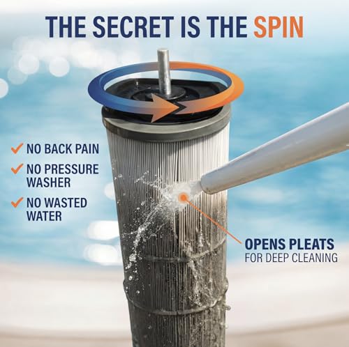 Cyclone Pool Filter Cleaner Deluxe | Spinning Stand, Mini Wand + Bag - size: 01. Deluxe