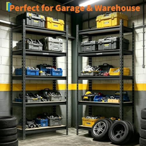 Heavy Duty 5-Tier Storage Shelves, 2756 lbs, 35.4" W x 15.7" D x 72" H - size: 72" H x 36" W x 16" D