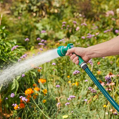 Gilmour Medium Duty Garden Hose Nozzle with 7 Adjustable Spray Patterns, Water Hose Nozzle for Watering Garden or Lawn, Green