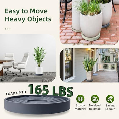 REDHUGO 2 Pcs Rolling Plant Caddy with Hidden Wheels, Gray, 14 inches - color: Grey, size: 14 inches
