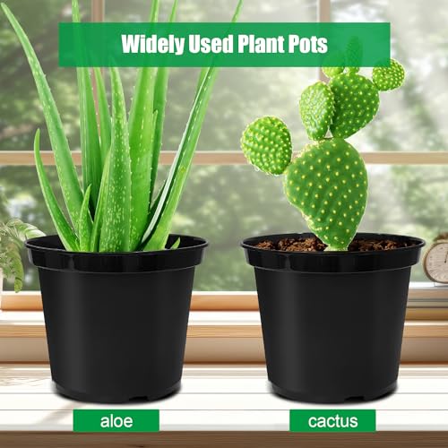 RooTrimmer 3 Gallon Plastic Nursery Pots 50 Pack, 10 Inch Round Plant Pots with Drainage Holes, Planting Pot for Outdoor Indoor Plants - size: 3Gallon-50P-Black