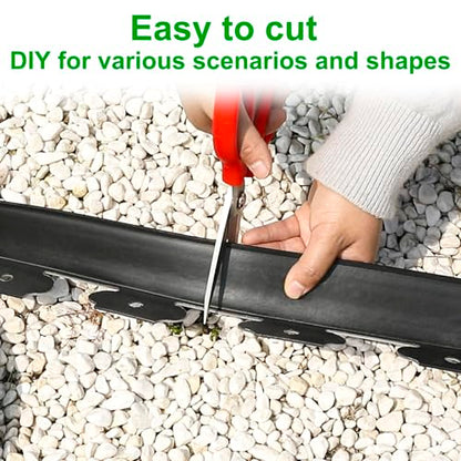 JERIA 2 Inch Tall 66 FT Garden Edging Kit with 90pcs Spikes, Plastic Edging for Landscaping - size: 2IN x 66FT