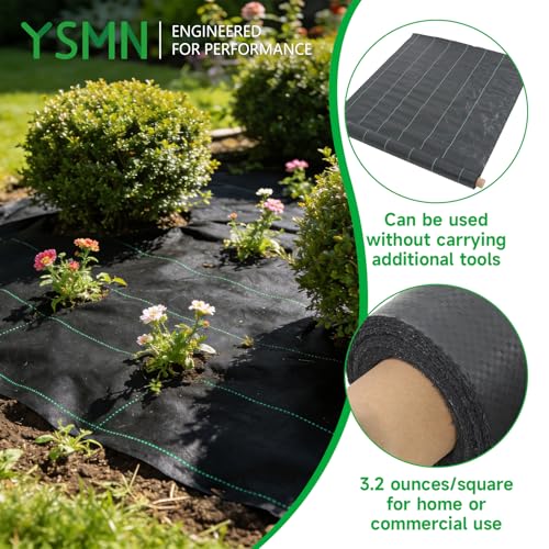 Weed Barrier Fabric Planting Cover - 6 x 300 FT Heavy Duty Landscape Fabric Ground Cover Block for Outdoor Planting - size: 6 x 300 FT