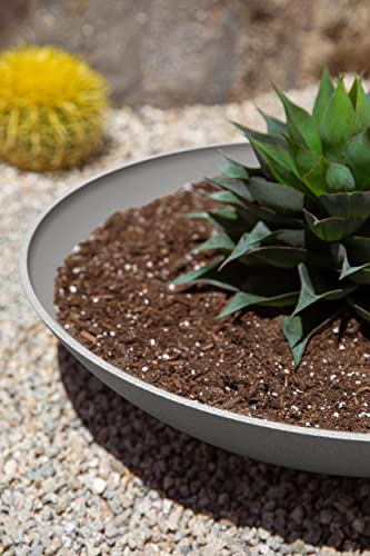 Veradek Mason Series Lane Bowl - Large Outdoor Bowl Planter - color: Gray, size: 6"H x 24"DIA