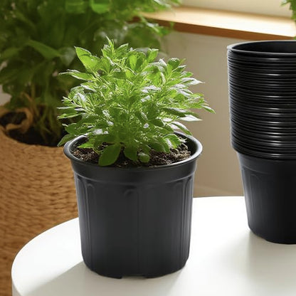 40 Pack 3 Gallon Nursery Pots, 10 Inch Plant Pots with Drainage Holes - size: 3 Gallon
