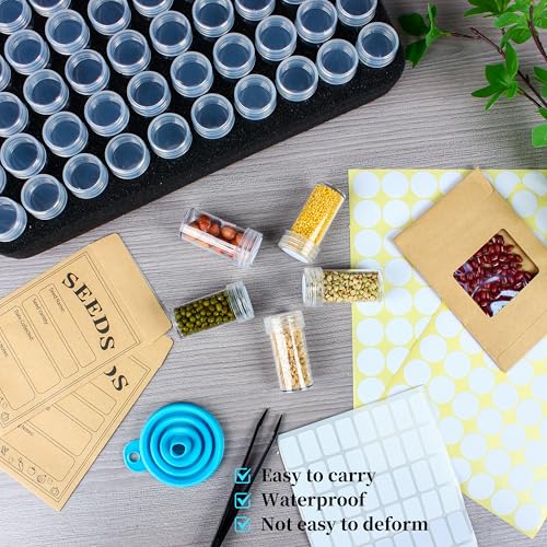 120 Slots Seed Storage Organizer with 25 Envelopes Portable Sturdy Seeds Container Box Airtight Garden Seed Saver Saving Kit (medium-120 Slots) - size: medium-120 Slots