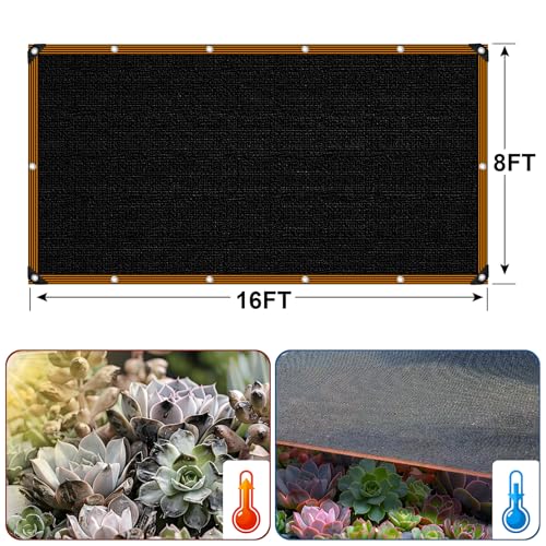 Shade Cloth - for Garden 90% Plant Shades Mesh Tarp with Grommets Outdoor Sun Shades Netting for Chicken Coop Greenhouse Vegetables Pergola Patio Cover - size: 8×16FT