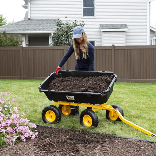 CAT 7 cu ft Dual Side Dump Cart with 1200lbs Load Capacity