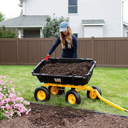 CAT 7 cu ft Dual Side Dump Cart with 1200lbs Load Capacity