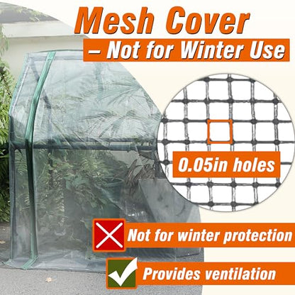 Gardzen Mini Greenhouse with Zipper Mesh Cover 36.2"(L) x36.2(W) x42.5(H) - size: 36”(L) x36”(W) x42”(H)