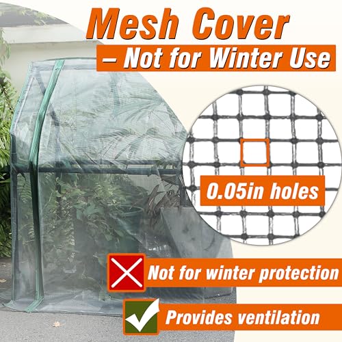 Gardzen Mini Greenhouse with Zipper Mesh Cover 36.2"(L) x36.2(W) x42.5(H) - size: 36”(L) x36”(W) x42”(H)