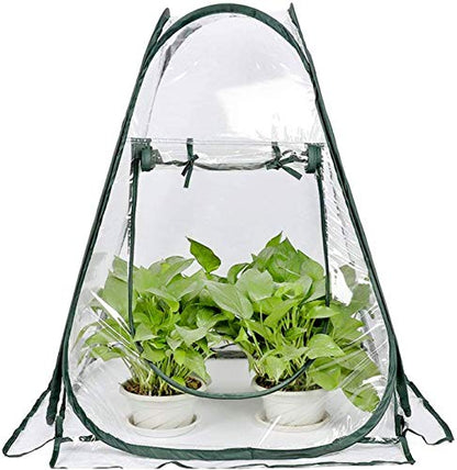 porayhut Pop Up Greenhouse Cover Flower House Mini Gardening Plant Flower Sunshine Room Room,Backyard PVC Greenhouse Cover for Cold Frost Protector Gardening Plants - style: 1 Pcs Pear Shape Plant Cover