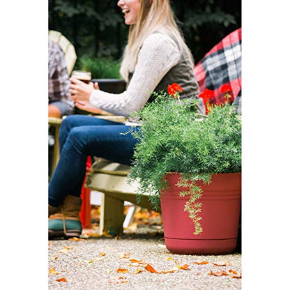 Bloem Saturn Planter with Saucer, 7", Passion Fruit (SP0729) - color: Passion Fruit, size: 7"