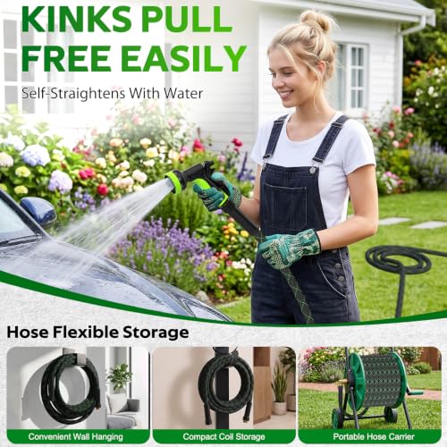 Garden Hose 25 FT, Non-Expandable Kink Free Water Hose,Lightweight Flexible - size: 25ft