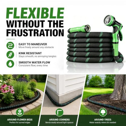 Ultra-Lightweight Garden Hose 25 ft with Spray Nozzles - size: 25 FT