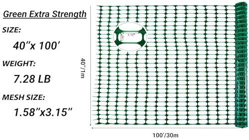 PotatoLife Green Plastic Garden Fence, Extra Strength, 40''x100' - color: Green, size: 40'' x 100'