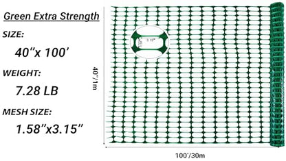 PotatoLife Green Plastic Garden Fence, Extra Strength, 40''x100' - color: Green, size: 40'' x 100'