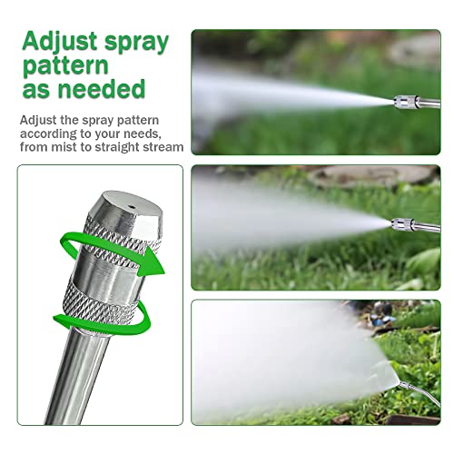 29 Inches Replacement Sprayer Wand,2 Brass Barbs Match 3/8'' & 1/4'' Hoses, Stainless Steel Universal Sprayer Wand with Shut off Valve & 4 Hose Clamps (2 Pack Sprayer Wand) - color: 29 Inches Sprayer Wand - 1/4" & 3/8" Barb - 2 Pack
