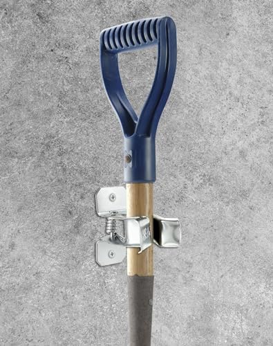 QWORK Spring Grip Mop and Broom Holder, 20 Pack Indoor and Outdoor Hanging Storage for Large Equipment such as Shovels, Rakes, Brooms, and Mops