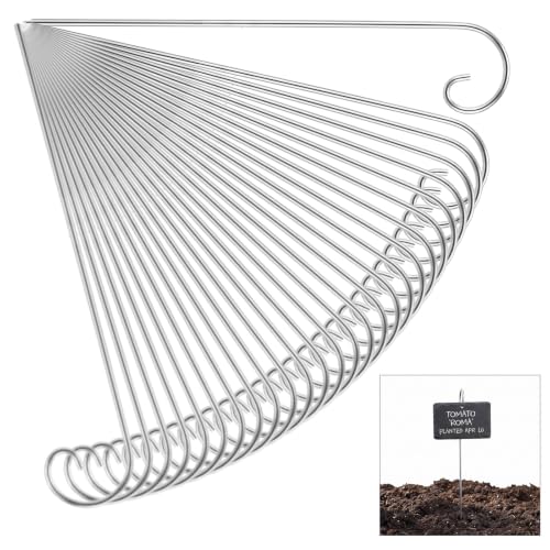 30 Pack Stainless Steel Plant Label Hangers,Reusable Plant Tag Holders