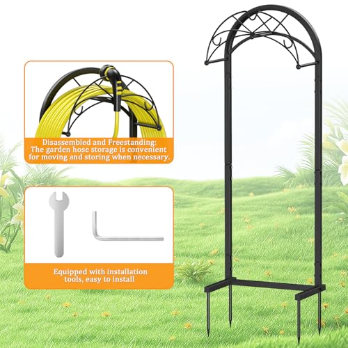 Garden Hose Holder Stand with Pattern Heavy Duty Freestanding Holds