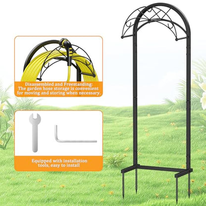 Garden Hose Holder Stand with Pattern Heavy Duty Freestanding Holds