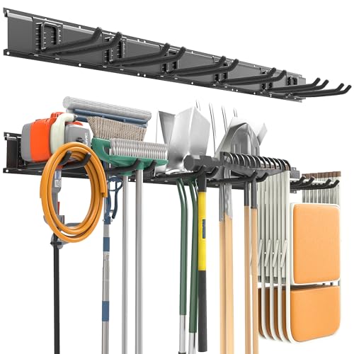 EVERHANGER Garage Tool Storage Organizer, Wall Mount Garden Tool Rack - size: 6Hooks