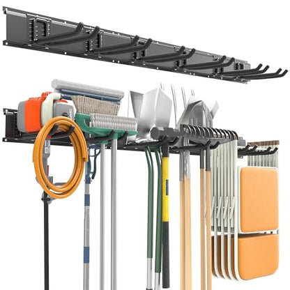 EVERHANGER Garage Tool Storage Organizer, Wall Mount Garden Tool Rack - size: 6Hooks