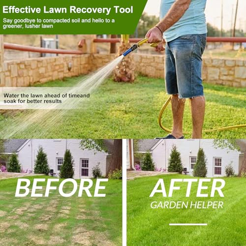 Manual Lawn Aerator Tool with 11 Steel Spikes, Easy Step-On