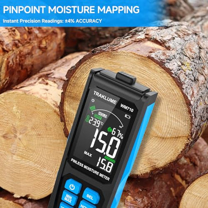 Moisture Meter for Wood Pinless Moisture Tester Firewood Moisture Reader