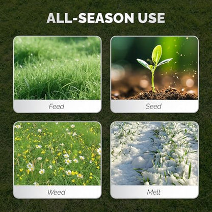 VINGLI 70lbs Fertilizer Spreader with 15 Adjustable Drop Rate, Pre-Assembled Walk-Behind Seed Spreader, with 9" Tire for Multi-Terrain, Broadcast Spreader for Lawn Care & Seed Spreading