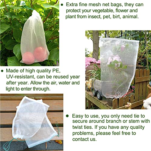 5Pcs 35"x24" Fine Mesh Garden Netting, Insect Bird Barrier Plant Protection - size: 35"x24"