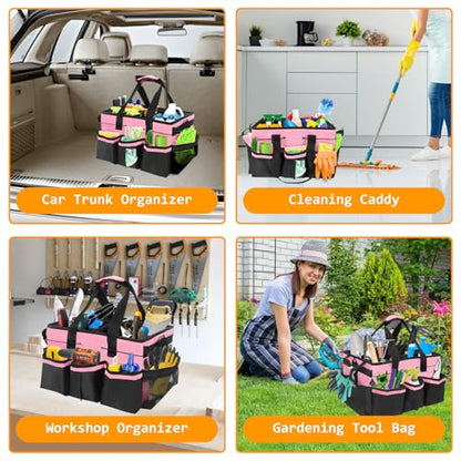 Cleaning Bags for Housekeepers, Cleaning Supply Caddy Under Sink (Pink) - color: Pink