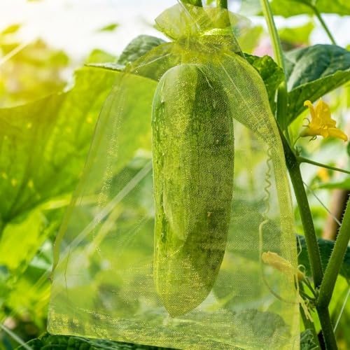 50 Pcs Fruit Protection Bags, 12×16 in Mesh Cover Nets for Tree, Green - color: Green, size: 12×16 in