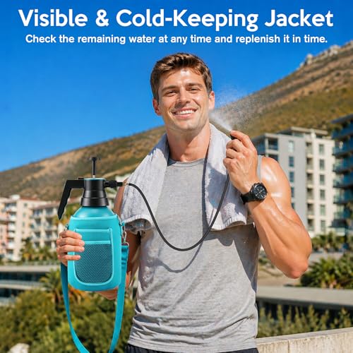 Personal Mister, 2 in 1 Water Spray Bottle with 3.3ft Mist Line, Blue, 2L - color: Blue, size: 2L