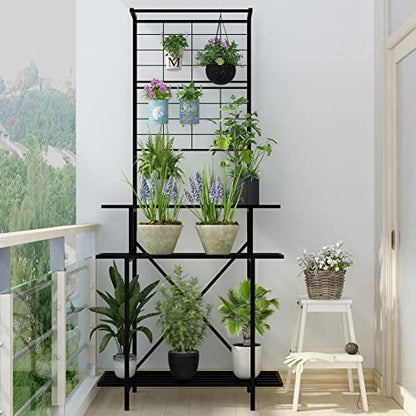 Hanging Plant Pot Shelf Rack Heavy Duty Plant holder Trellis,Multi Layer Plant Stand for Home, Garden, Balcony