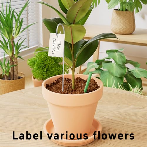 10Pcs Silver Plant Label Hooks, Rustproof Garden Stake Marker Holders, Plant Label Hanger Rods for Flower Pots, Planters, Containers, Support for Plant Signs and Garden Accessories - size: 40cm