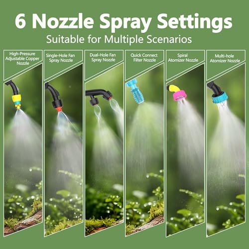 Battery Powered Sprayer 2 Gallon Electric Garden Sprayer for Plants & Weeds
