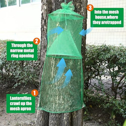 Qualirey 8 Pack Spotted Lanternfly Trap Lanternfly Killer for Tree,Green - color: Green