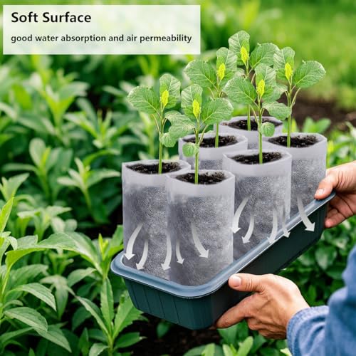 Belit 100 Pcs 10.2" H Deep Nursery Grow Bags, Non-Woven Plants Pots Container for Starting Rooted Plants Vegetable, Flower, Seedling Tree - color: White, size: 100 Pcs 7.5"x10.2"
