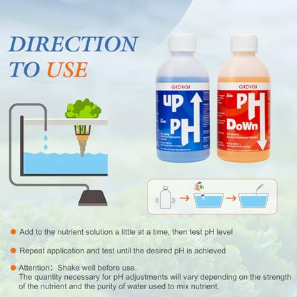 Hydroponics pH Up Down Solution pH Control Kit pH Adjuster