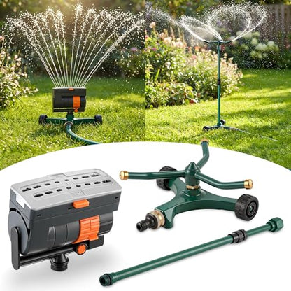 3-in-1 Lawn Sprinkler System with Adjustable 16-30" Riser