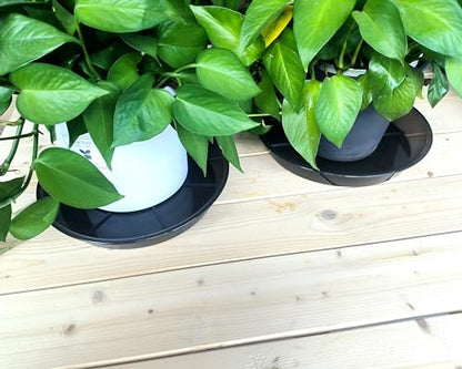 NIMYAU Plant Saucer 14 Inch 4 Pack 10 14 16 18 Large Plant Trays for Pots Heavy Duty Round Plastic Plant Saucers for Indoors Outdoors, Flower Pot No Holes Plant Drip Trays - size: 14"-4pack