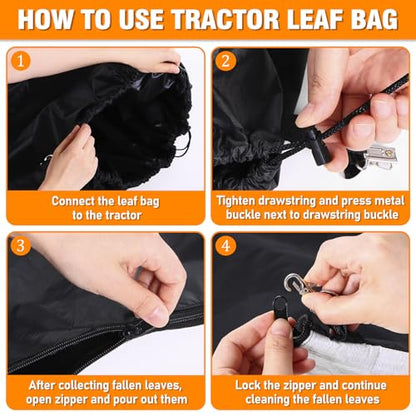 2026 New Large Lawn Tractor Leaf Bag Grass Catcher Bag, 79x52 Inch Leaf Bag